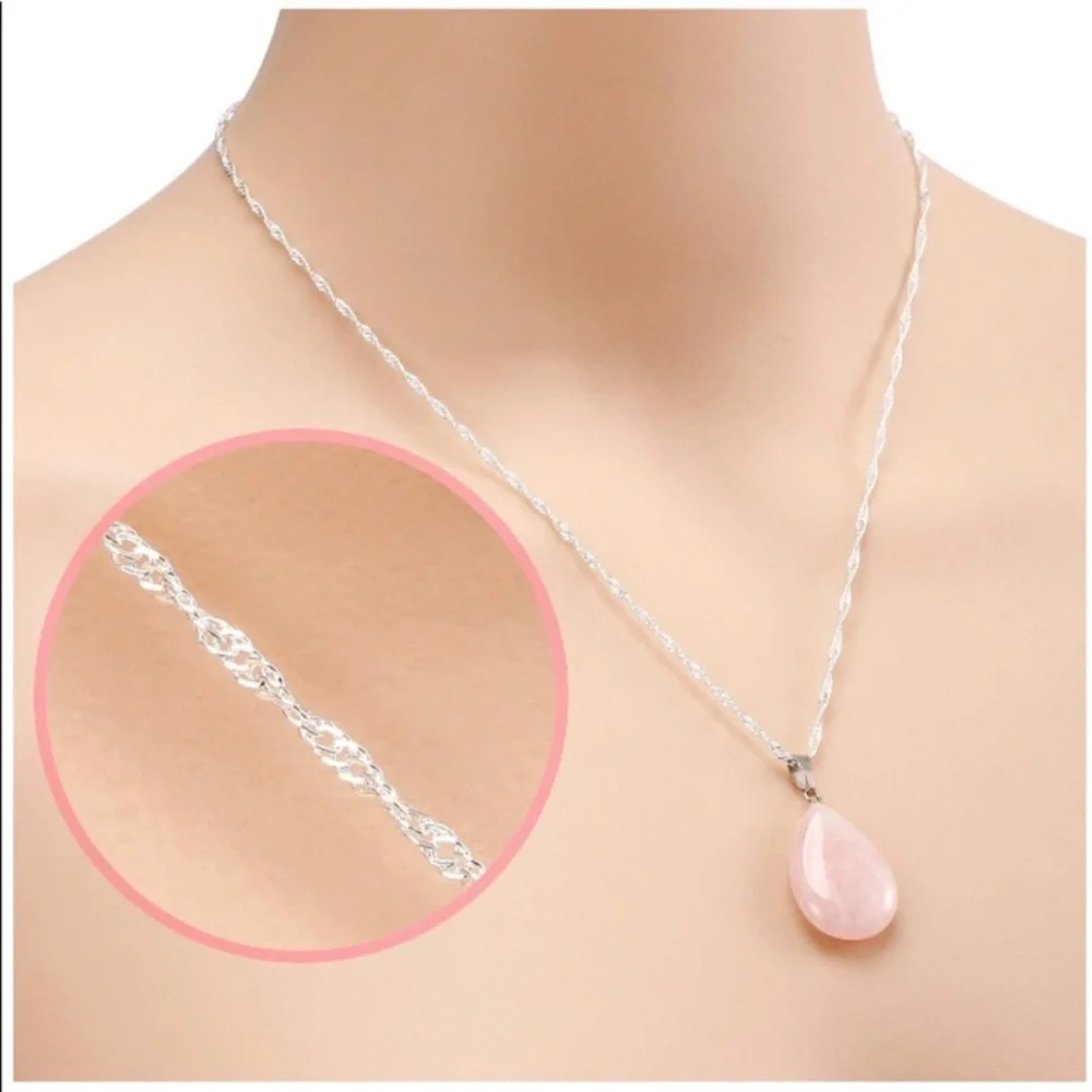 NEW Sterling silver Necklace twisted silver design 23.5 inch long chain necklace - Picture 3 of 3